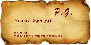 Petrov Györgyi névjegykártya